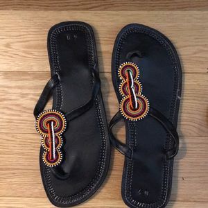 100% leather African sandals/ thongs. Custom-made!